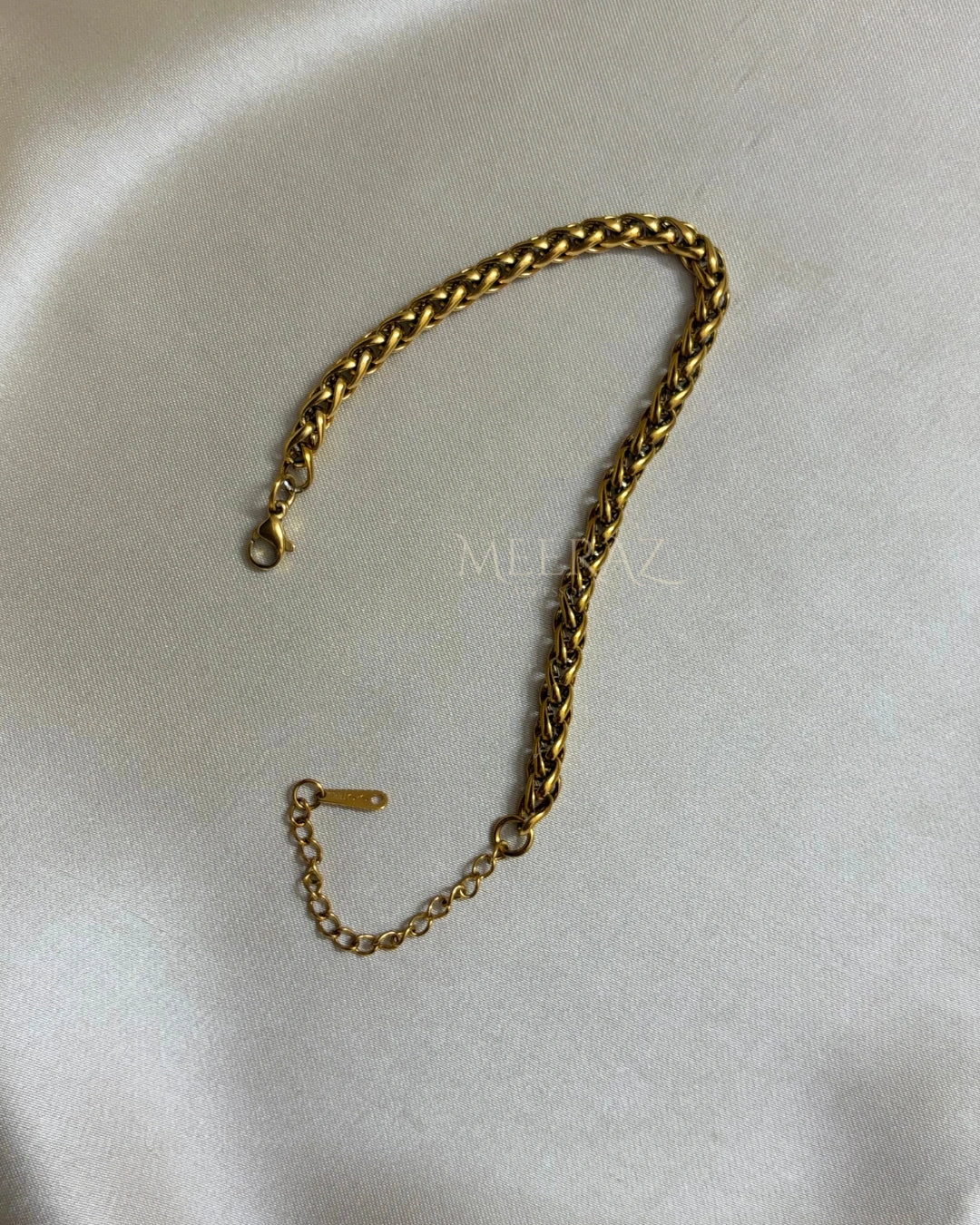Classic Gold Woven Wheat | Chain Bracelet | Stainless Steel | Braided Link