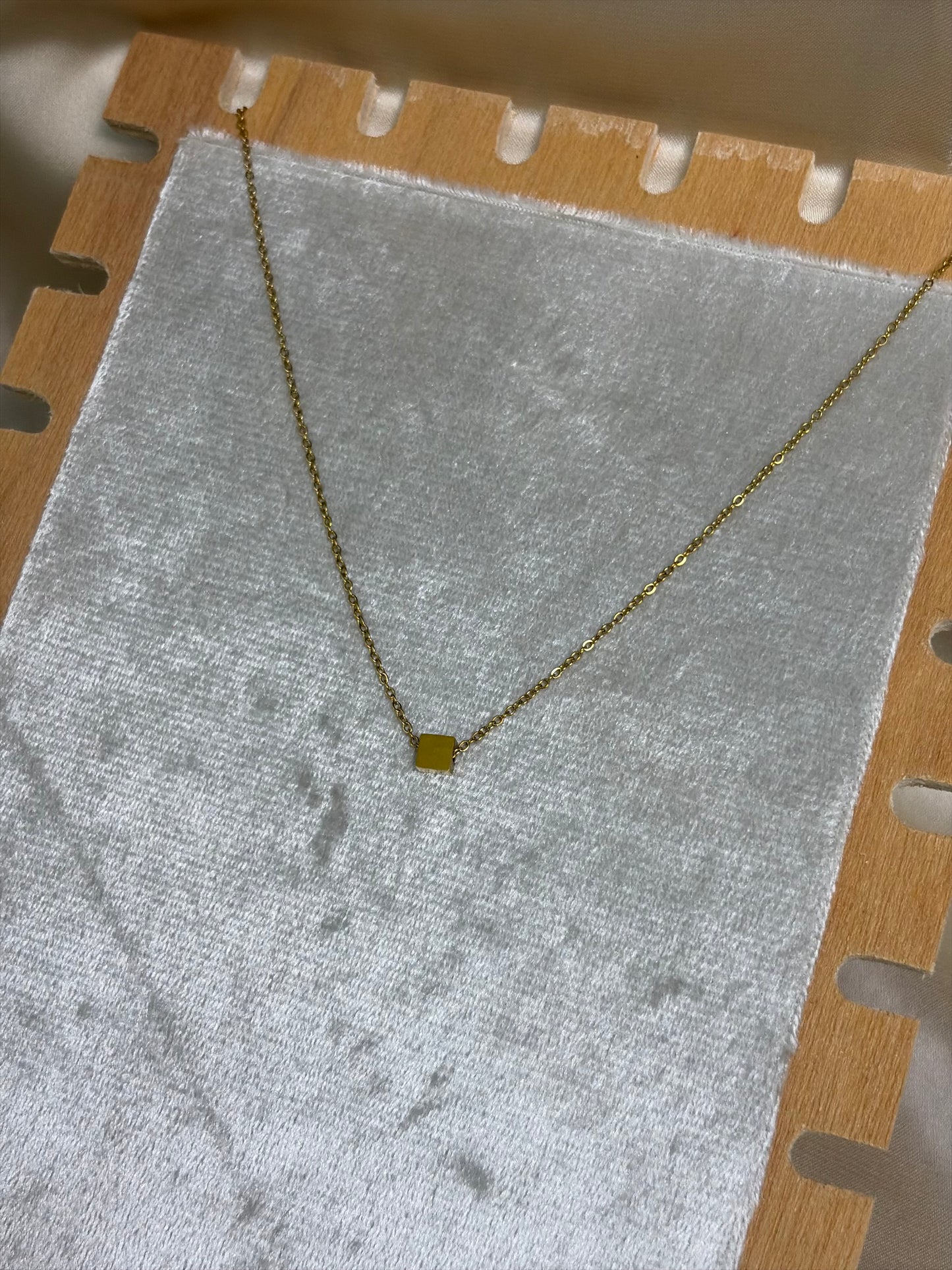 Minimalist Gold Geometric | Square Necklace | Water-Resistant |Stainless Steel Chain