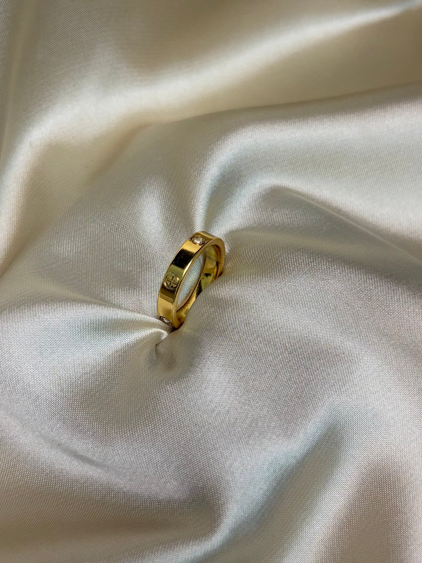 Premium Gold | Love Screw Motif | Band Ring | Stainless Steel