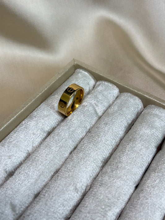 Gold Classic | Screw Motif | Band Ring | Stainless Steel