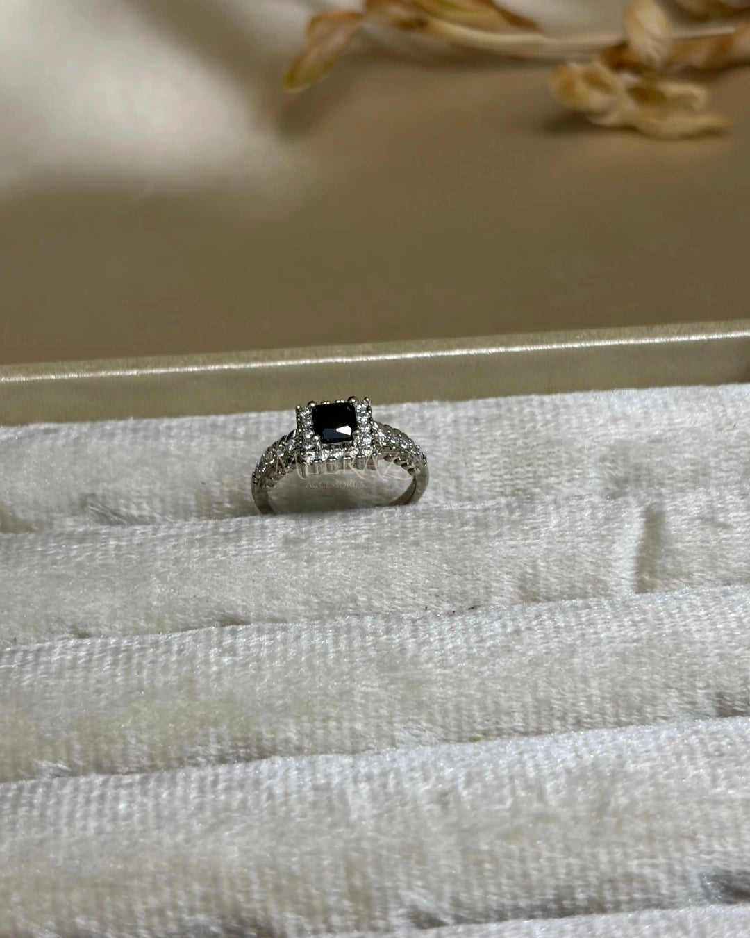 Premium | Vintage Cushion | Cut Black Spinel Ring