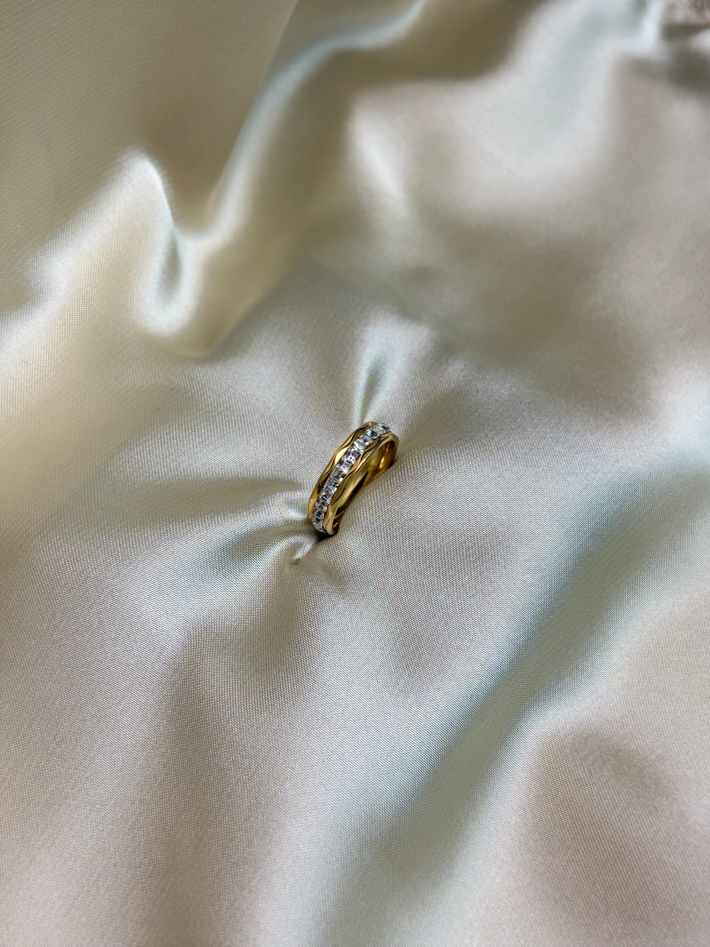 Minimalist Gold | Channeled Crystal | Eternity Band