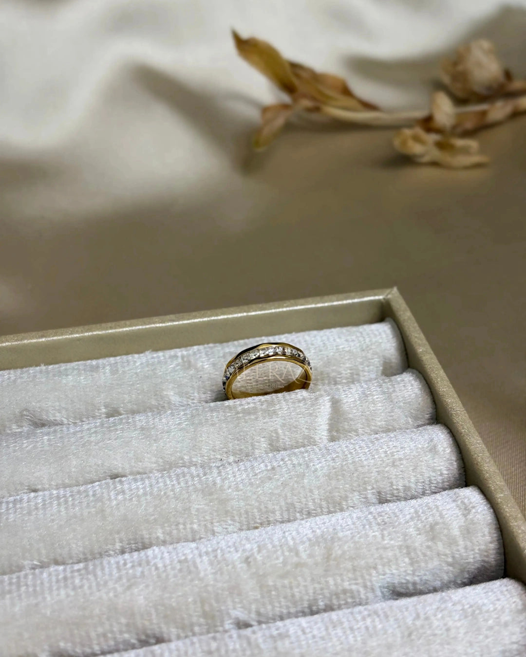 Minimalist Gold | Channeled Crystal | Eternity Band
