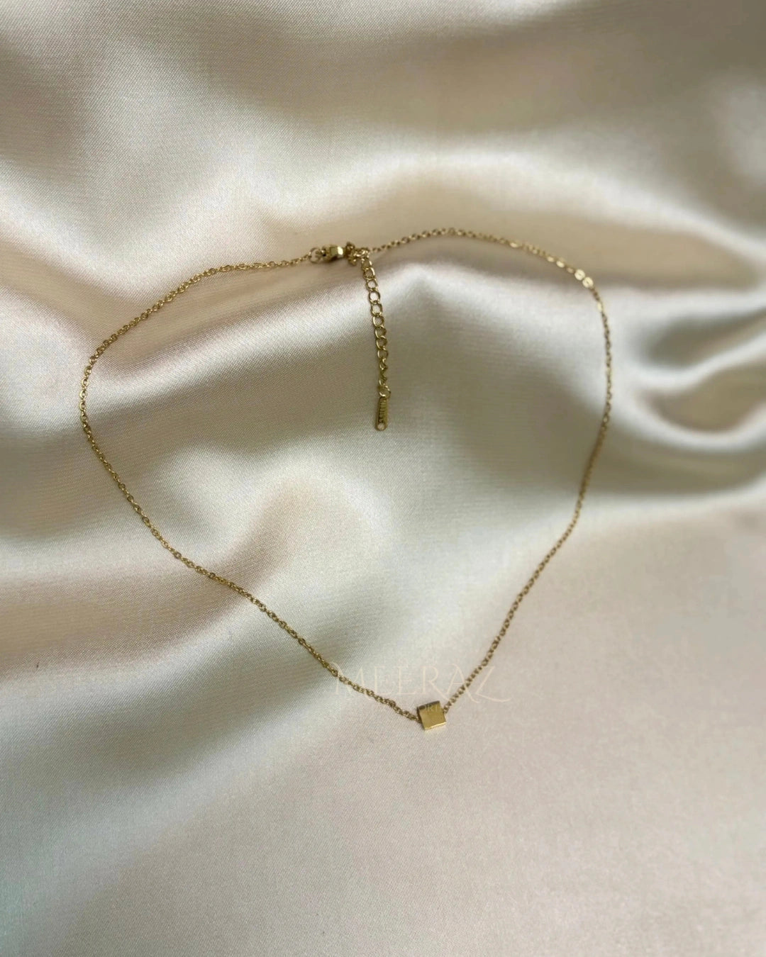 Minimalist Gold Geometric | Square Necklace | Water-Resistant |Stainless Steel Chain