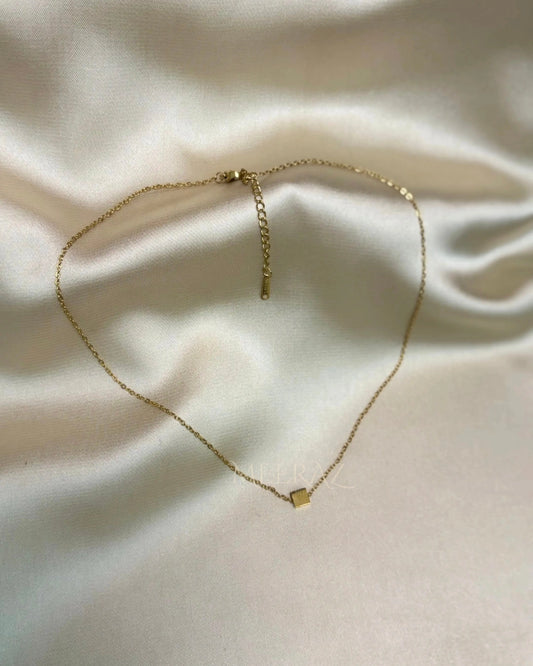 Minimalist Gold Geometric | Square Necklace | Water-Resistant |Stainless Steel Chain
