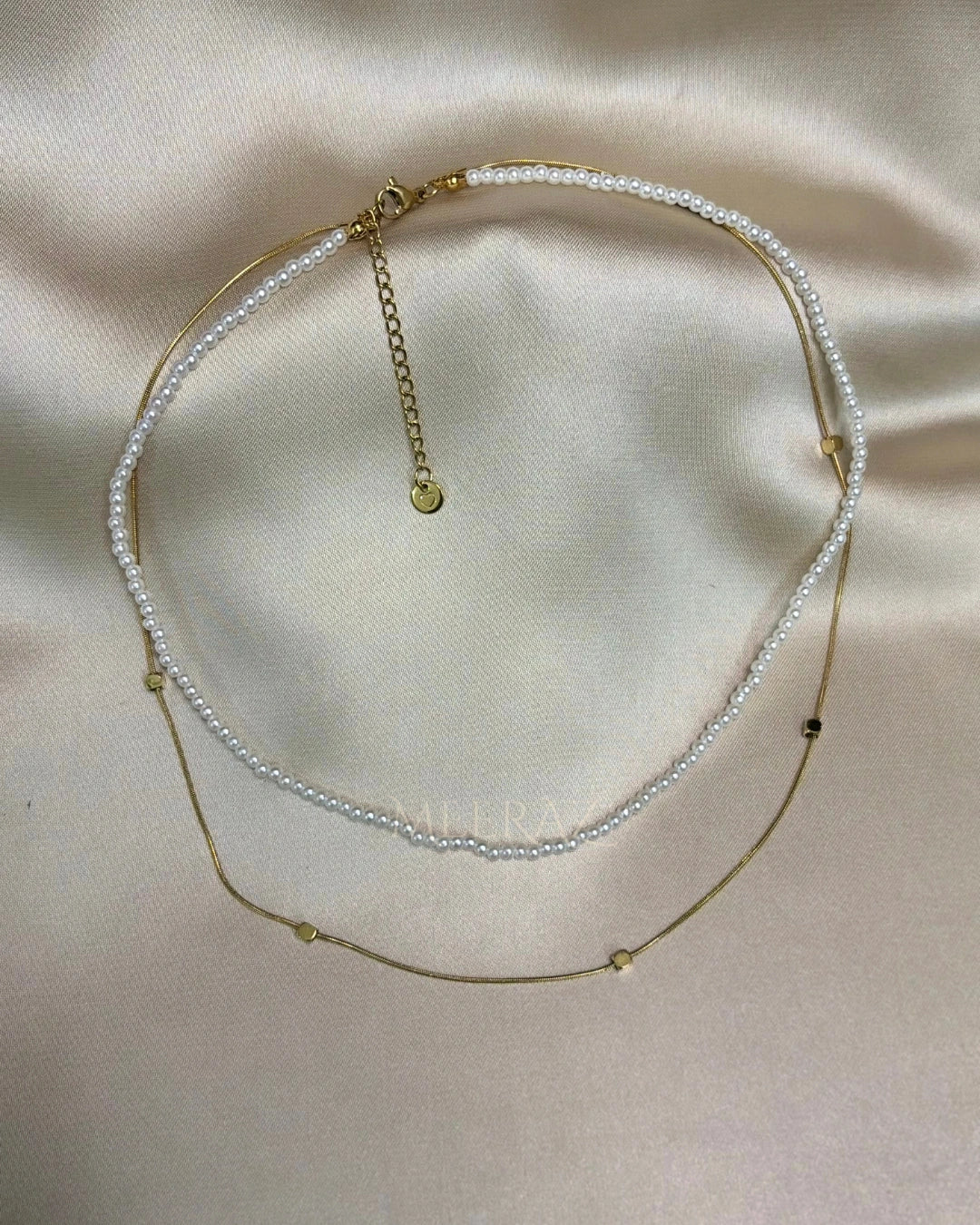 2-in-1 Elegant | Layered Pearl & Gold | Chain Necklace | Stainless Steel