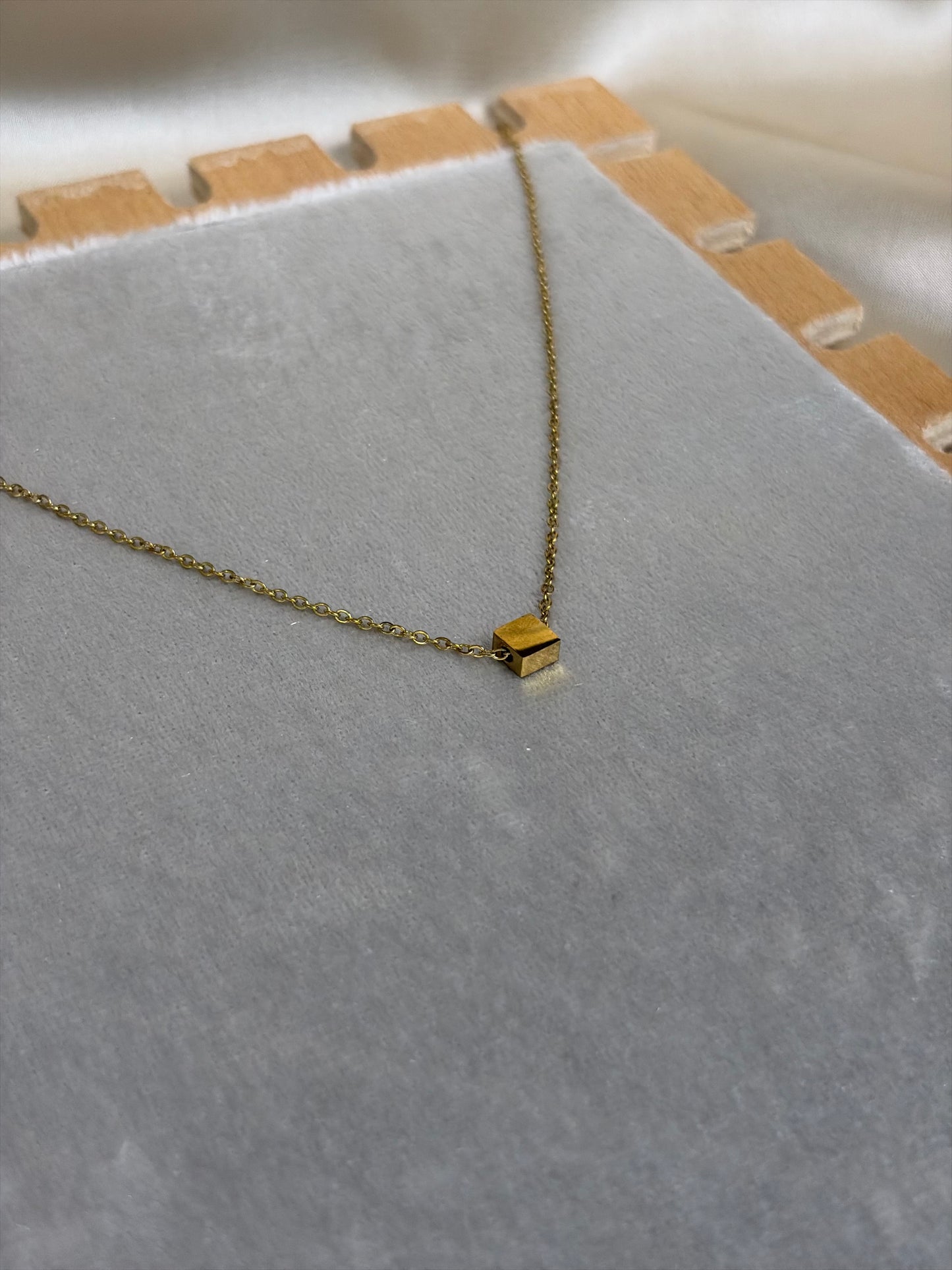Minimalist Gold Geometric | Square Necklace | Water-Resistant |Stainless Steel Chain