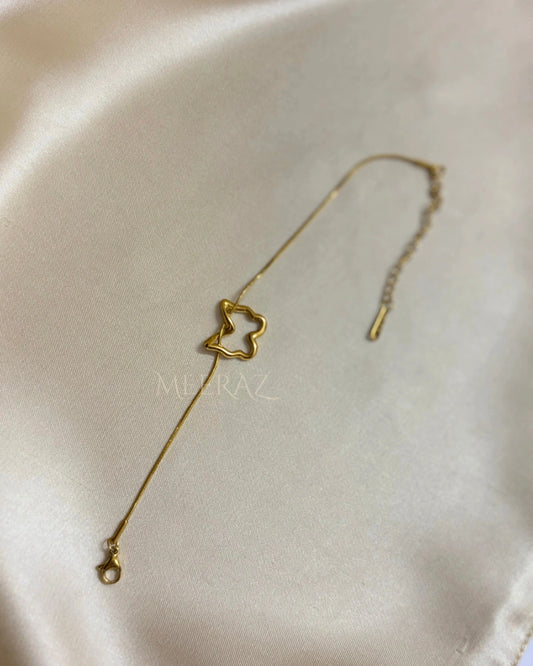Minimalist Gold Butterfly Outline | Bracelet | Waterproof | Stainless Steel