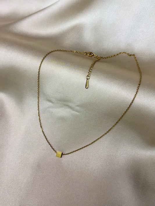 Minimalist Gold Geometric | Square Necklace | Water-Resistant |Stainless Steel Chain
