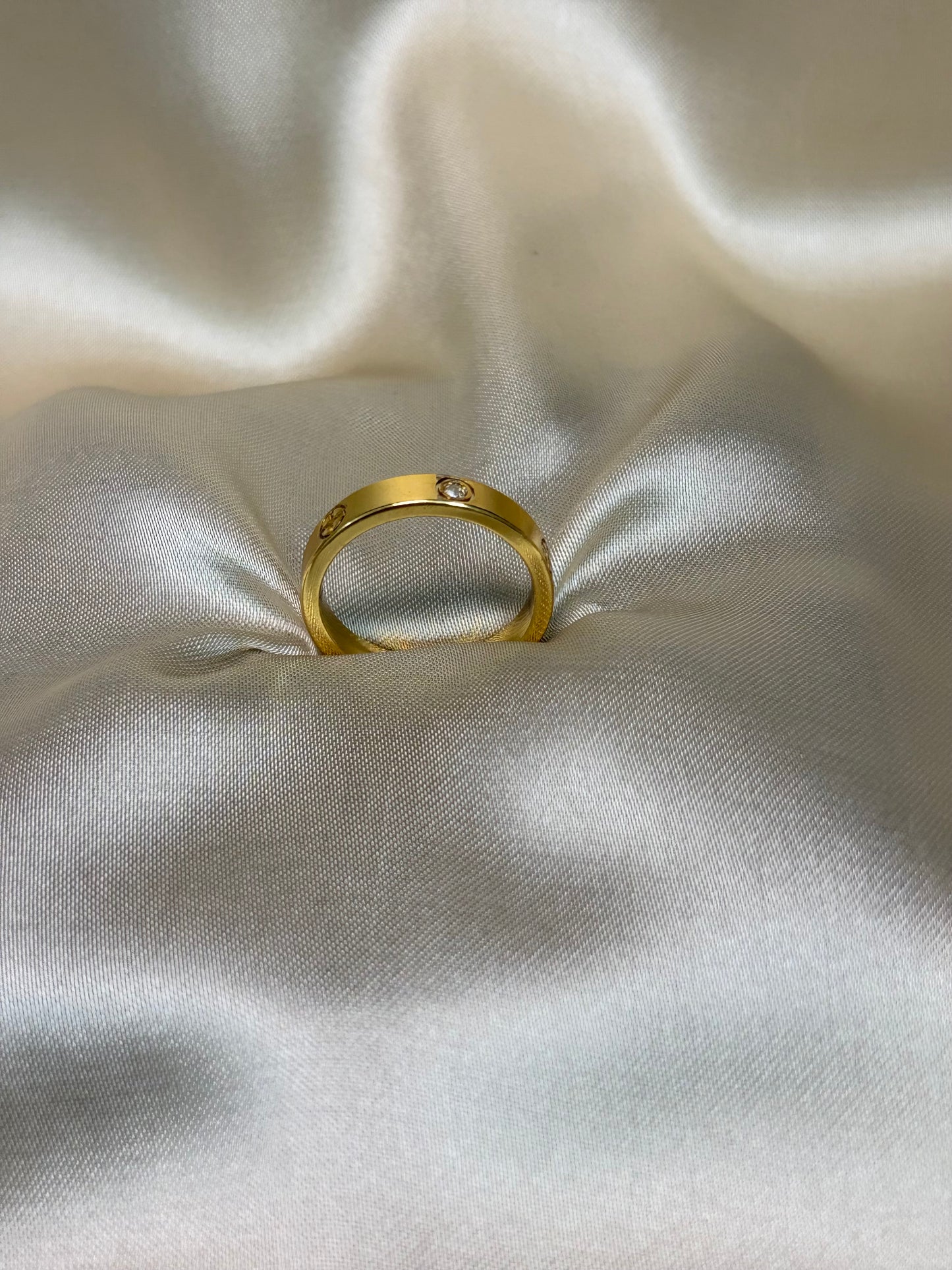 Premium Gold | Love Screw Motif | Band Ring | Stainless Steel