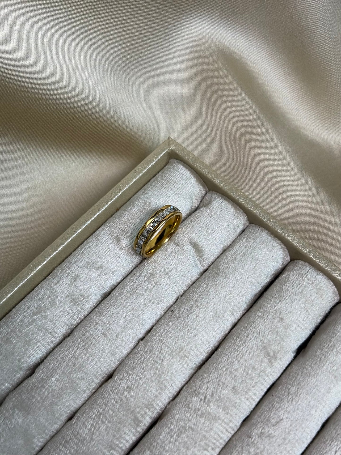 Minimalist Gold | Channeled Crystal | Eternity Band