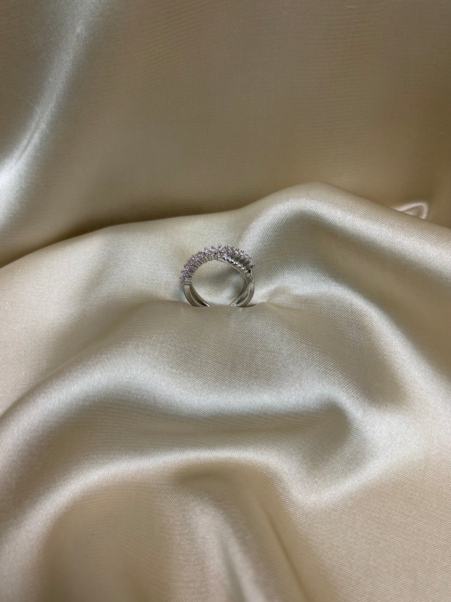 Modern | Iced Baguette | Criss-Cross X Ring | Tarnish-Resistant
