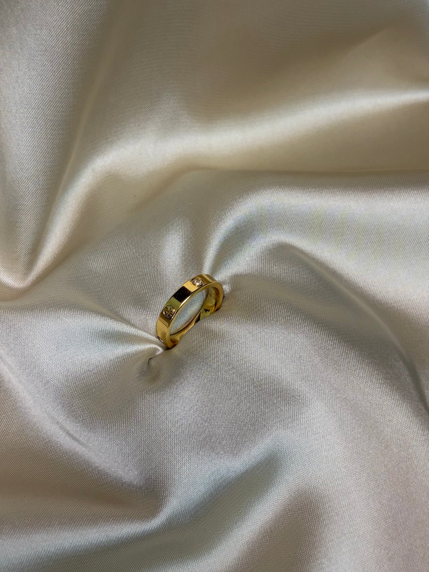 Premium Gold | Love Screw Motif | Band Ring | Stainless Steel
