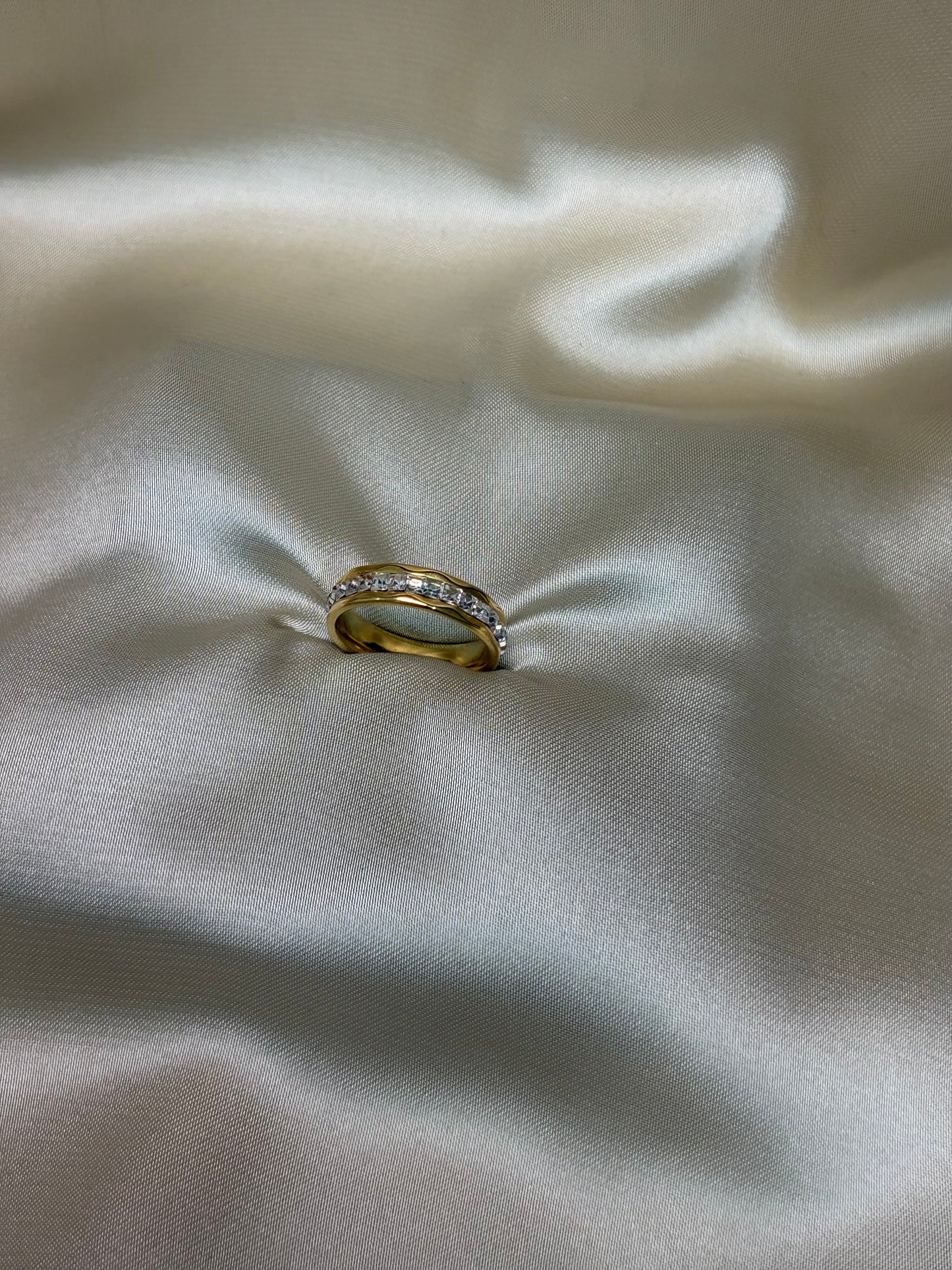 Minimalist Gold | Channeled Crystal | Eternity Band