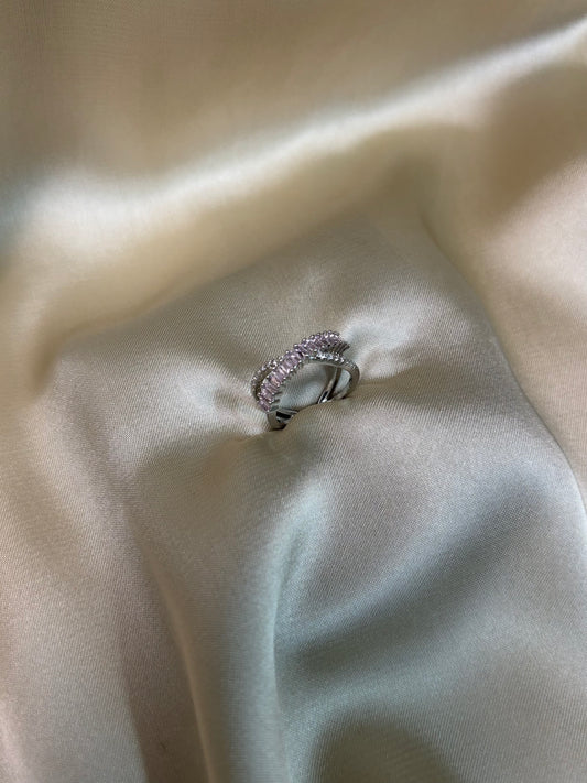 Modern | Iced Baguette | Criss-Cross X Ring | Tarnish-Resistant