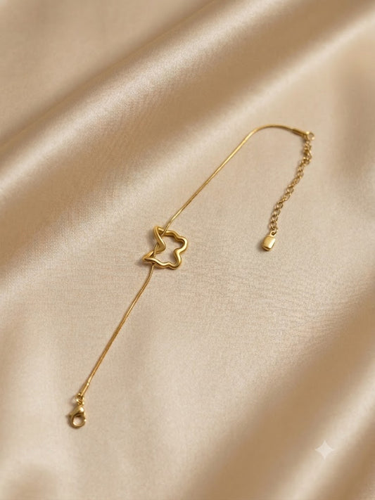 Minimalist Gold Butterfly Outline | Bracelet | Waterproof | Stainless Steel